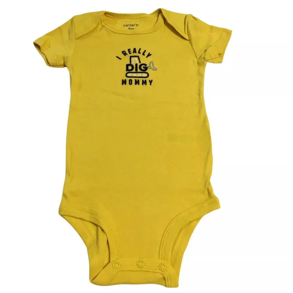 Carter's Baby Boys 3pc Truck Pants &‎ Tops Outfit Set Newborn 9-24 Months Yellow